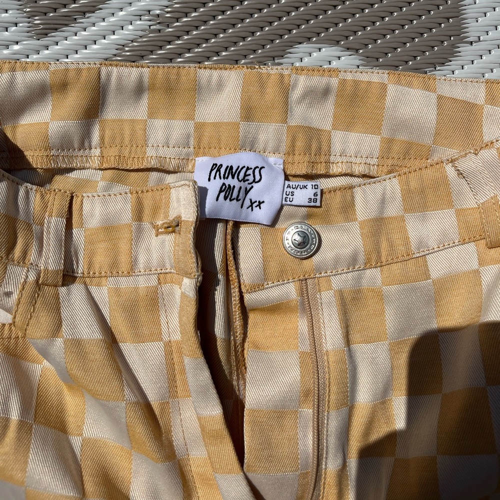 Princess Polly Checkered Wide Leg Pants. Size 6